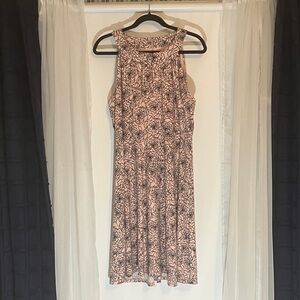 Tommy Hilfiger Floral Midi Dress in Pink and Black